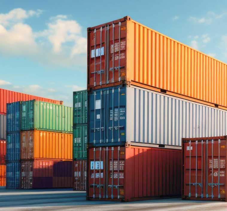 Containers at port